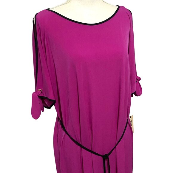 Ivanka Trump Cold Shoulder Dress XL Purple Fuchsia Knee Length Classy Date Night - Picture 2 of 8